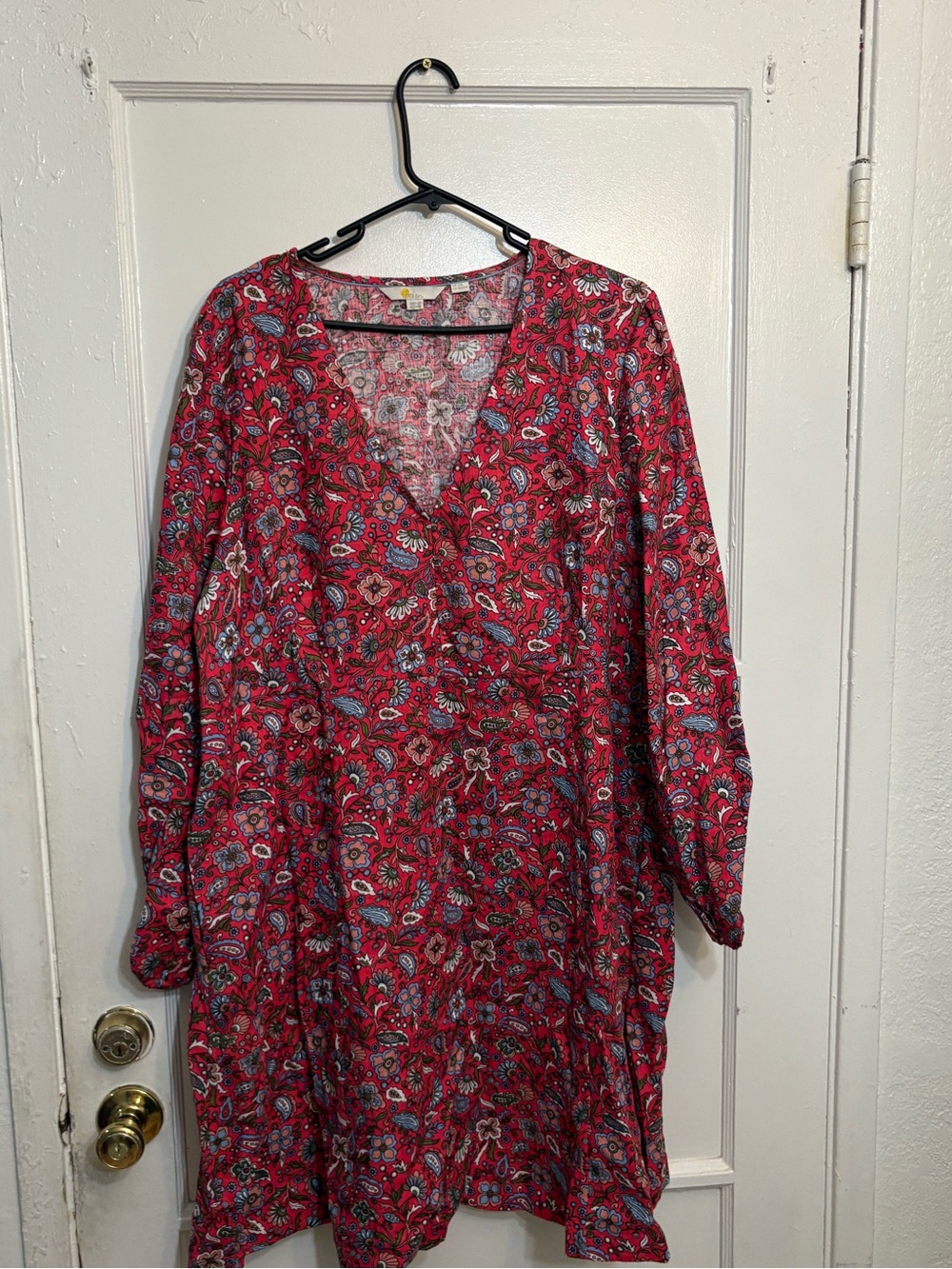 Boden Flippy V-Neck Linen Floral Mini Dress